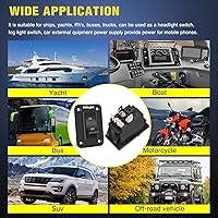 Vista 9 de Panel de Interruptor de Encendido/Apagado Nilight 4 PIN DPST, Interruptores de Palanca Panel 12V 20A, Carcasa de Interruptor de Aluminio Anodizado