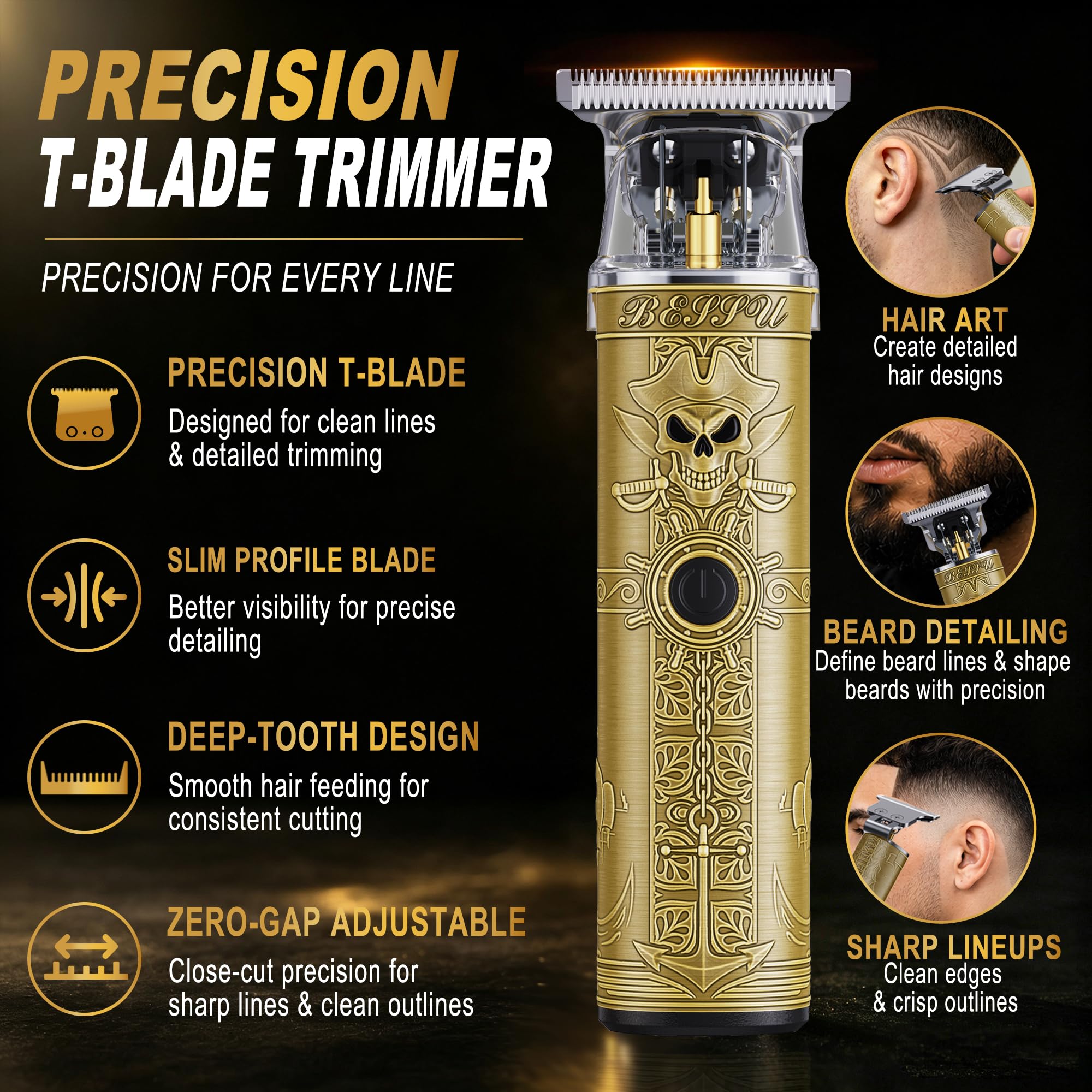 FADEKING Professional Hair Clippers for Men, Cordless Clipper & Trimmer Kit