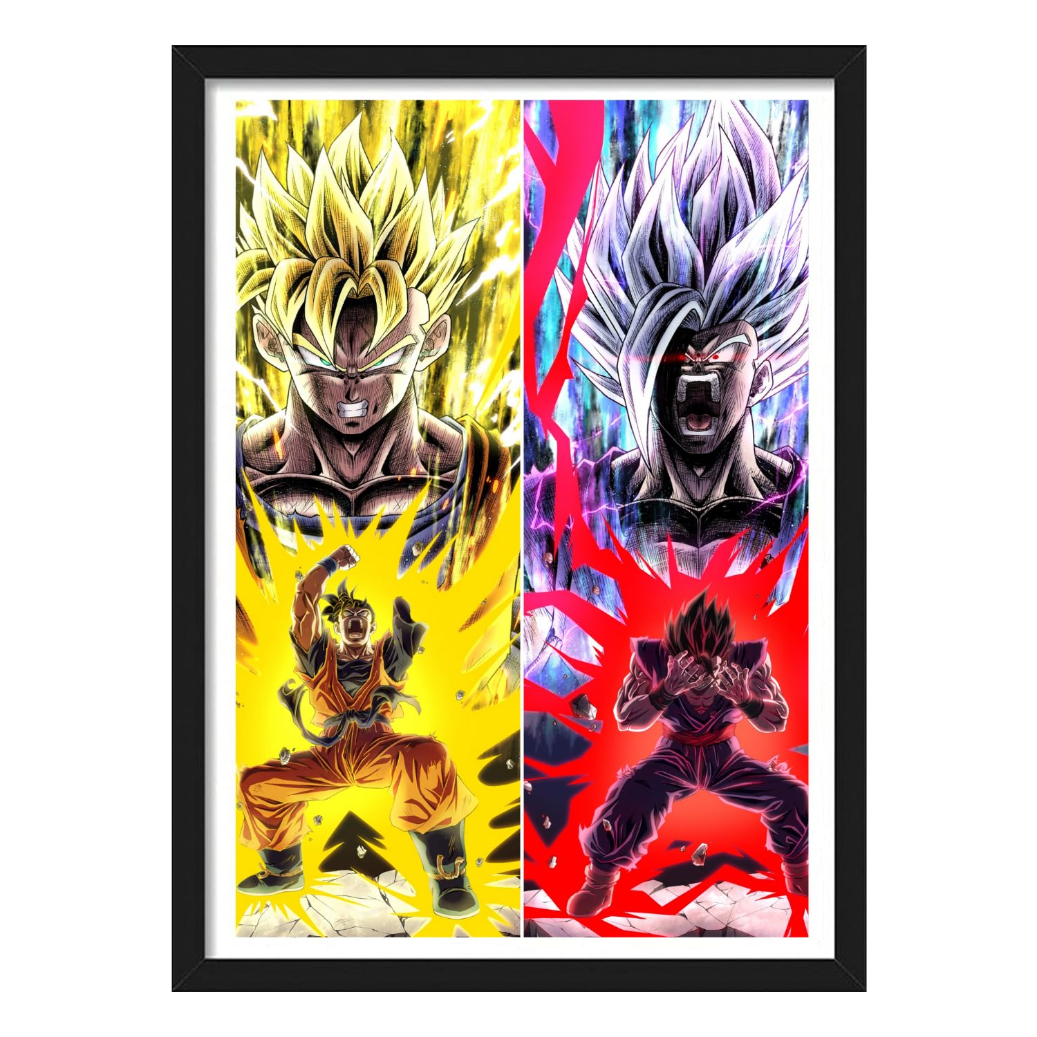 YourCanvas | Gohan Ssj x Beast | Dragon Ball Z | Super Anime | Anime Framed Posters - (Black Framed 10×13 inches, Gohan Ssj x Beast)