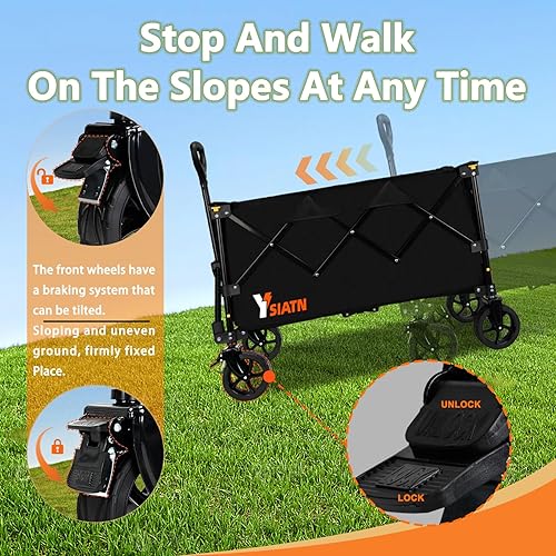 Miniatura 3 de Carro plegable con ruedas plegable, carrito plegable con rueda todo terreno, carritos grandes de comestibles sobre ruedas, carros utilitarios