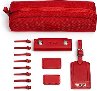TUMI - Accent Kit - Includes 2 Leather Monogram Patches, red (cherry), One size, Modern