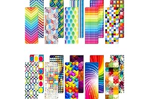 Optical Bookmarks for Kids - 160 Colorful Laminated Markers for Reading, Classroom, and Office