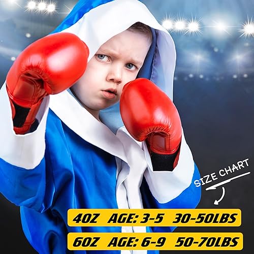 Miniatura 3 de Guantes de boxeo mejorados para niños y niñas de 3 a 8 años, guantes de boxeo para entrenamiento de niños, guantes de boxeo para niños, para saco de