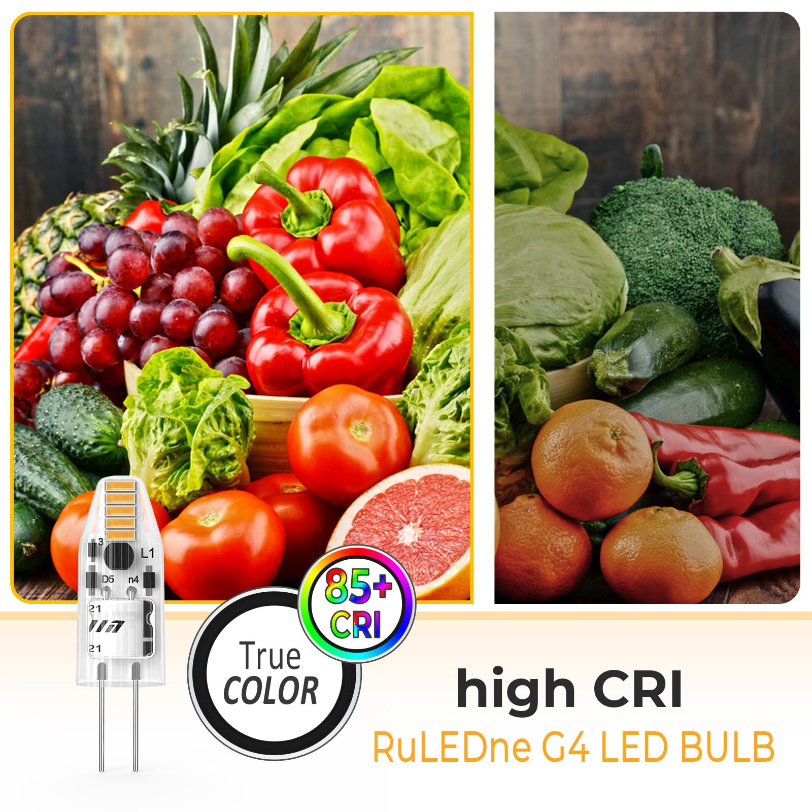 RuLEDne G4 LED Light Bulb 1 W 110 Lumen 2700 K Warm White LED Lamps AC/DC 12 V G4 Mini Bulb Equivalent to 10 W 15 W Halogen Bulbs Not Dimmable No Flickering Pack of 10 - Image 4