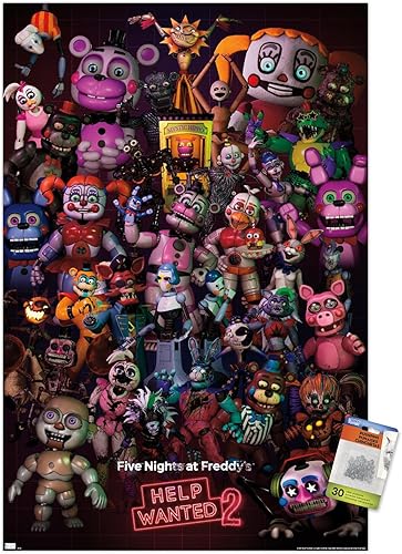 Miniatura 1 de Trends International Five Nights at Freddy's Help Wanted 2 - Póster de pared grupal, 22.37 x 34.00 pulgadas, paquete de póster y alfiler