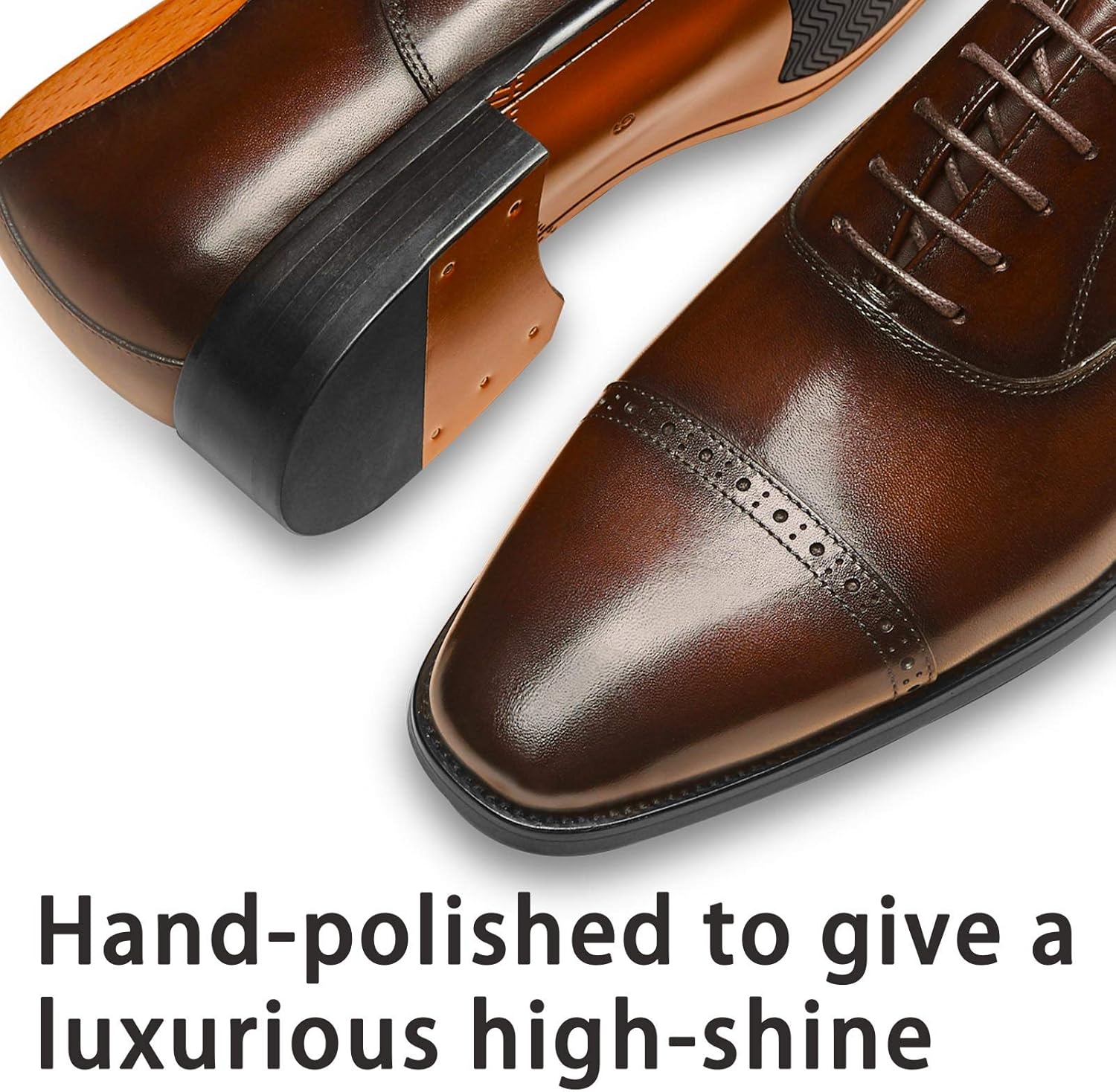 ALIPASINM Men's Oxford Formal Comfortable Dress Shoes Genuine Leathers 10.5 Dark Brown