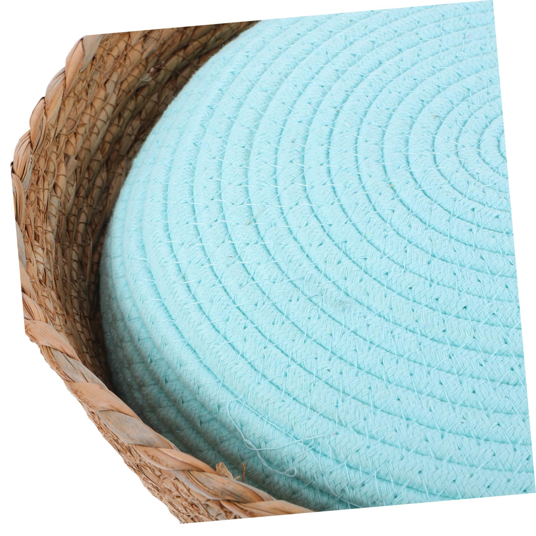 Happyyami Cuccia Intrecciata Rotonda per Animali in Vimini, Traspirante | Lavabile, Forma Tonda, Fibra Vegetale, per Cane e Gatto, Uso Domestico, Struttura Intrecciata Naturale