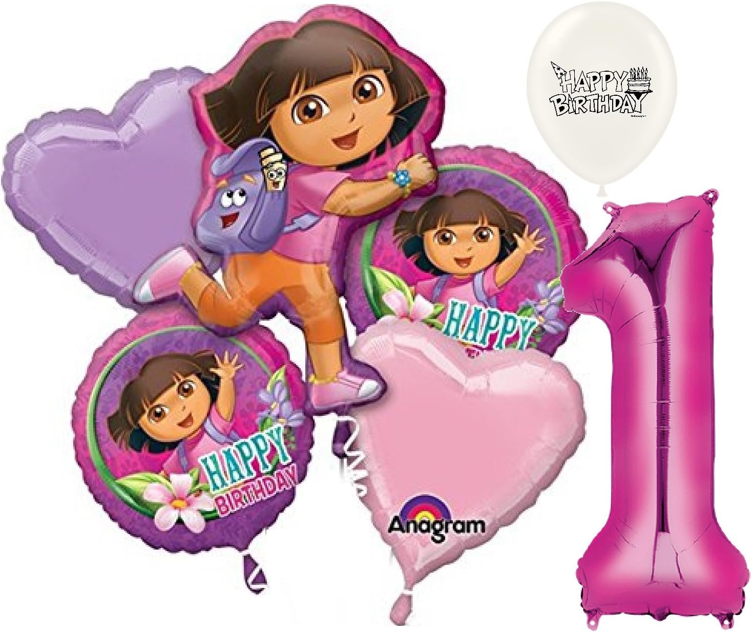 Combined Brands Dora Balloons Party Supplies 1st Birthday Bouquet