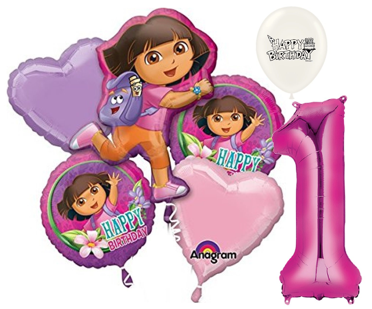 Combined Brands Dora Balloons Party Supplies 1st Birthday Bouquet
