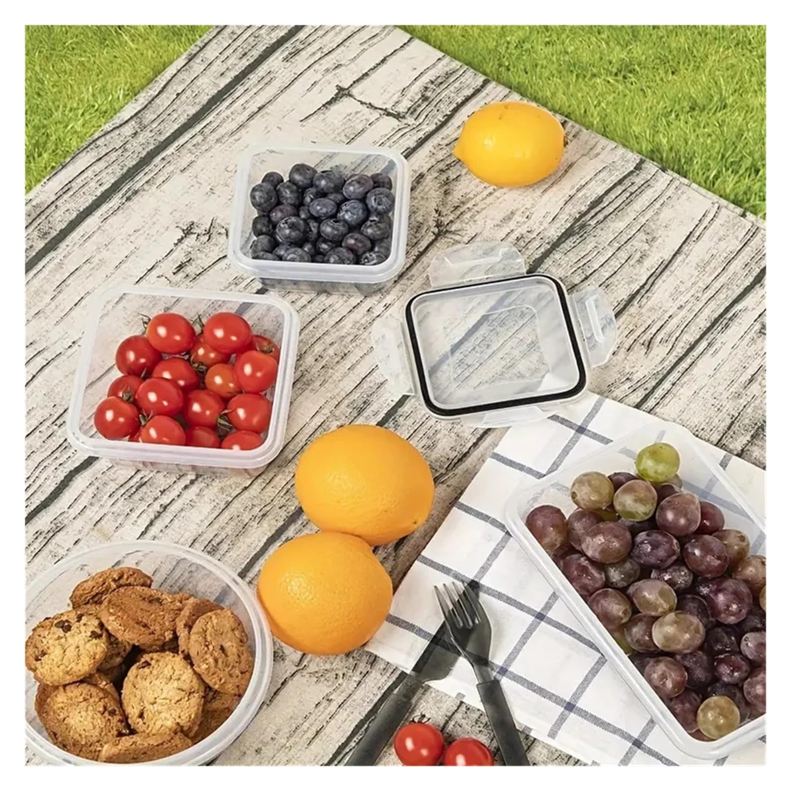 12pcs Kunststoff Aufbewahrungsboxen fur Zucker, Getreide und Mittagessen | Lebensmittelbehalter fur Zucker, Getreide, Snacks und vorbereitete Mahlzeiten