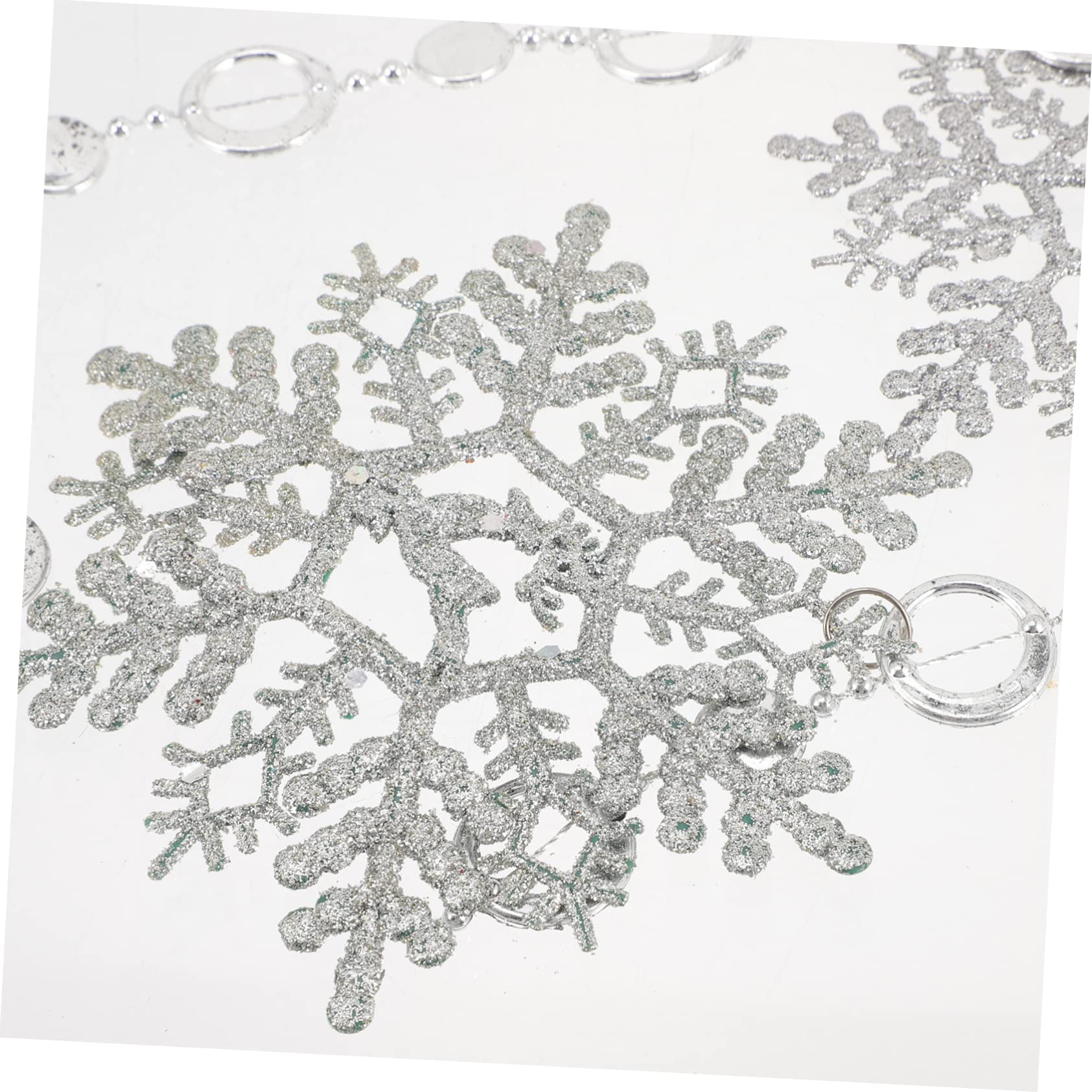 PRETYZOOM 6 Pièces Flocons De Neige De Noël Ornamnets Suspendus à l'arbre De Noël Décorations De en Plein Air Guirlande De Flocons De Neige Blancs Décor De Plastique