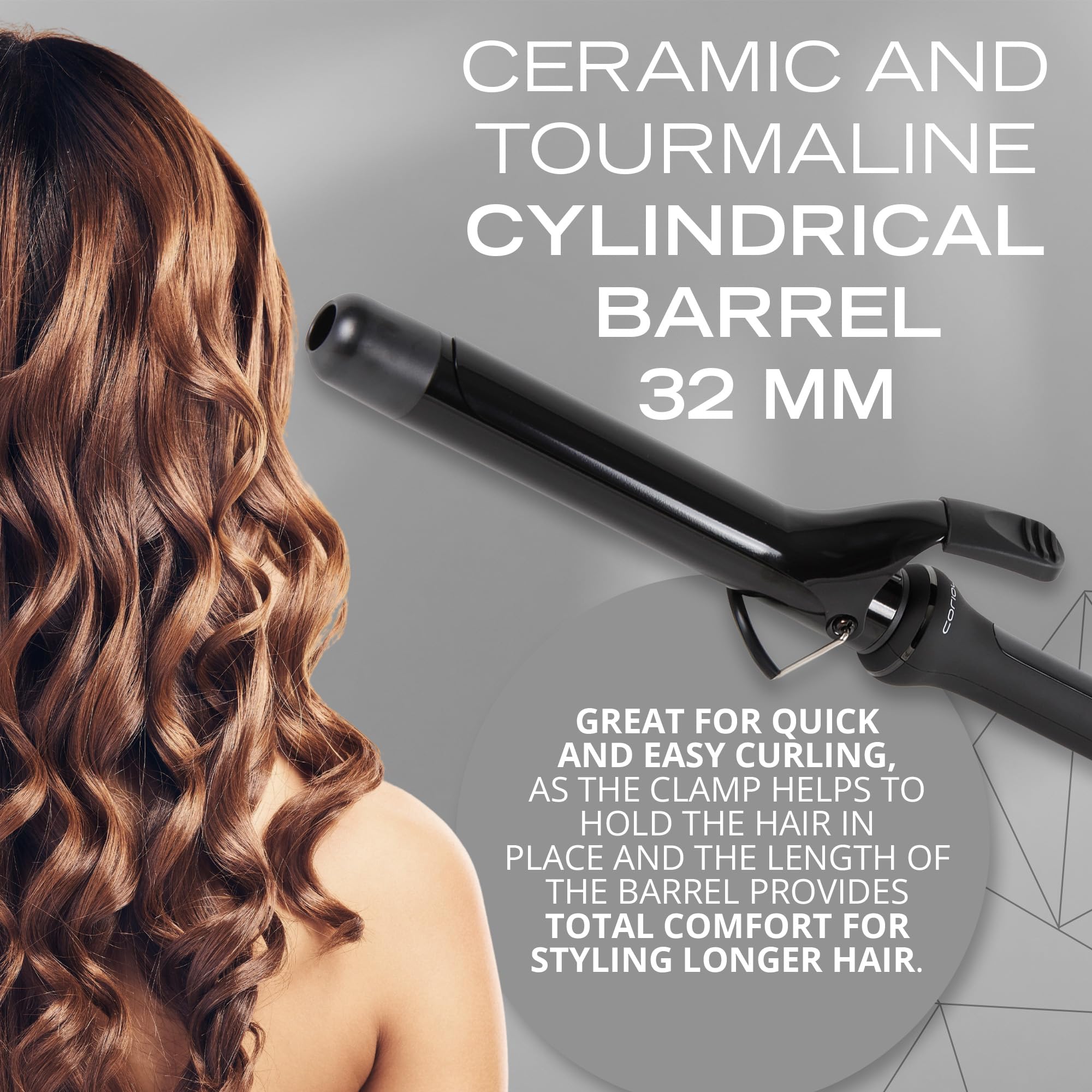 Corioliss X-Slim Hair Curler, Black, 32 - Image 3