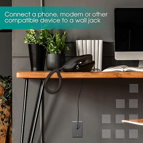 Miniatura 3 de Power Gear Cable de línea telefónica, 15 pies, cable telefónico, extremos modulares, funciona para teléfono, módem o máquina de fax, para uso en