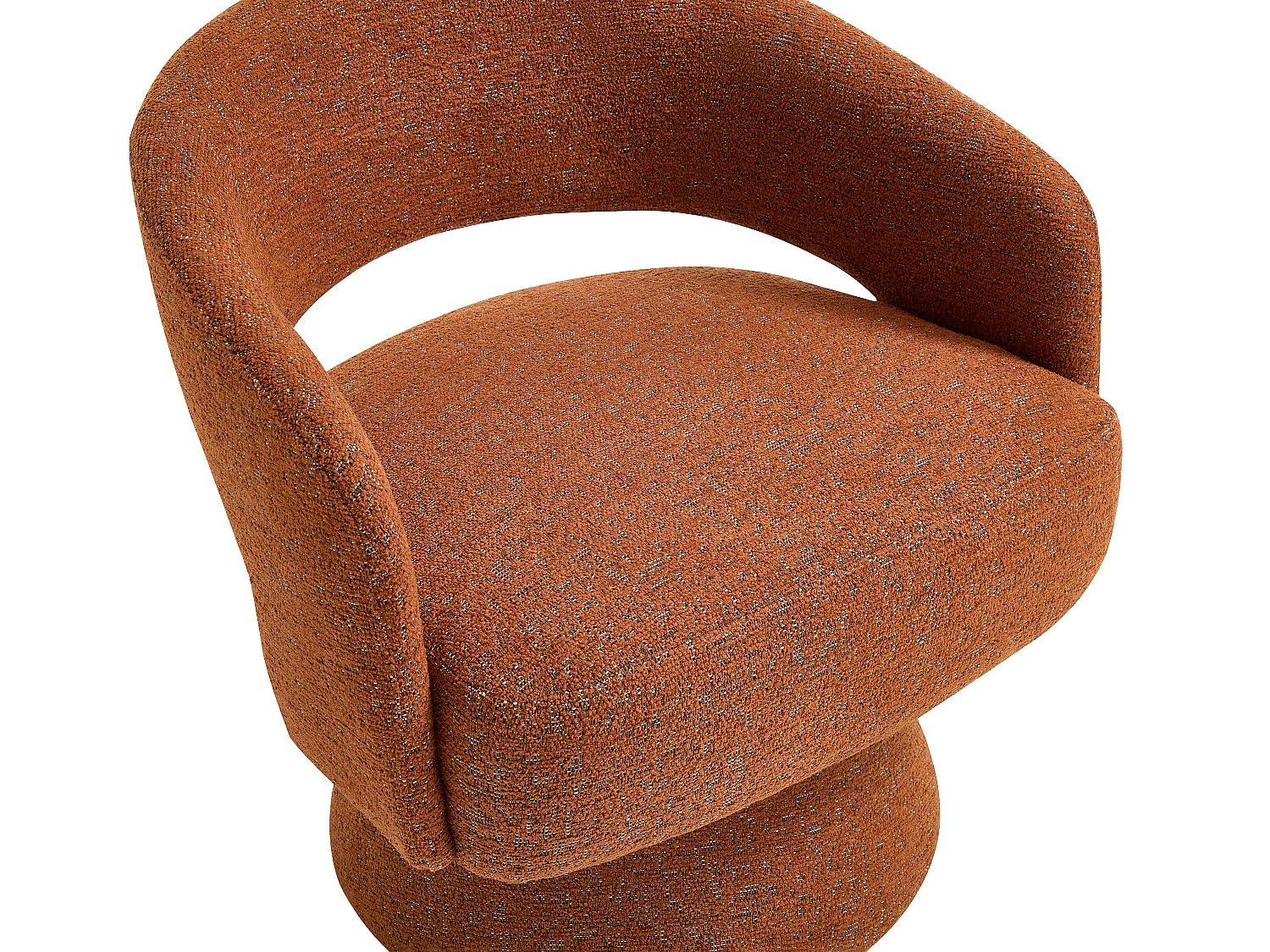 Vente-unique - Drehsessel aus Chenille-Stoff Terrakotta FEDOTE
