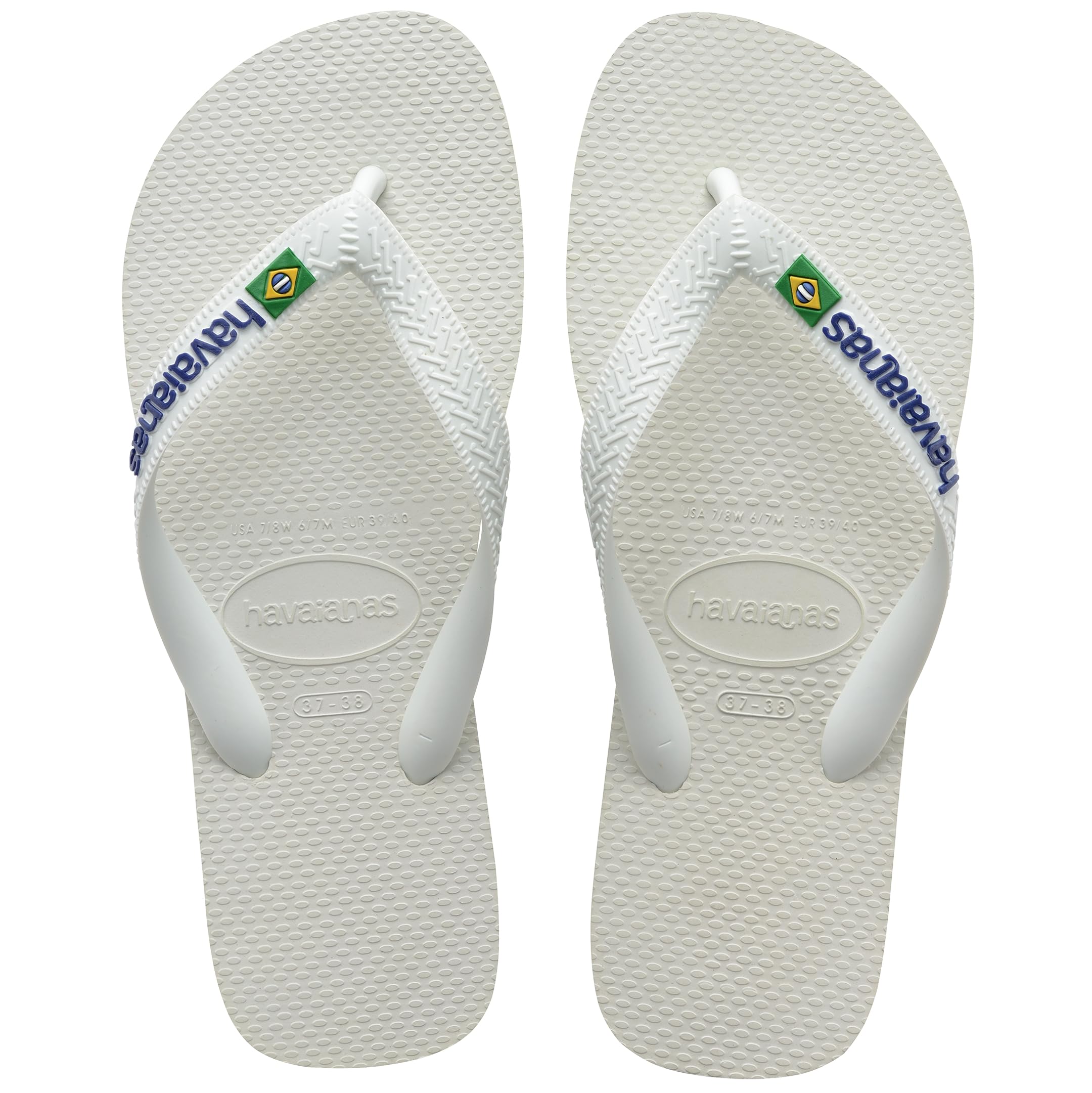 Havaianas Men's Brazil Logo Flip Flop Sandals, White, 13