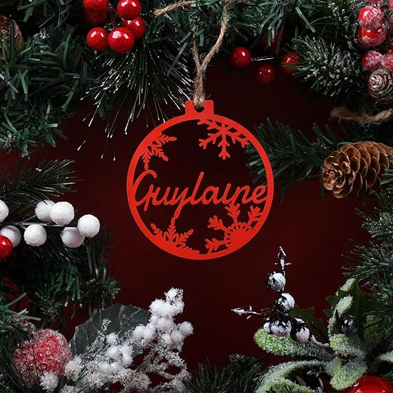 Personalized Name Ornament Wood, Holiday Ornament with Name