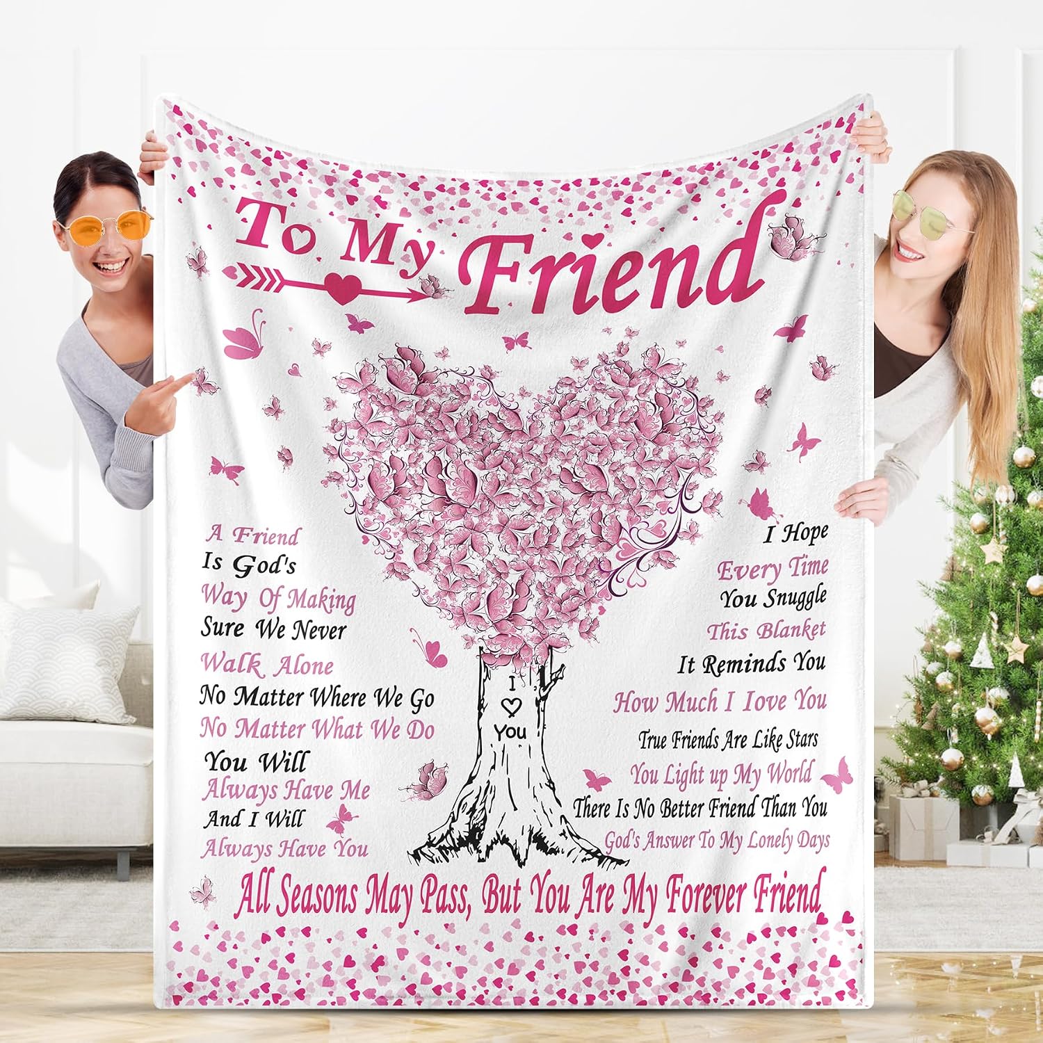 Best Friend Birthday Gifts for Women,Gifts for Best Friend Woman,Friendship Soul Sister Graduation Gift Ideas for Women Blanket 60"x 52",Friendship Chrismtas Gifts