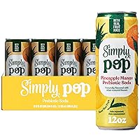 Vista 10 de Simply POP - Refresco prebiótico sabor fresa, latas de 12 onzas líquidas, paquete de 12