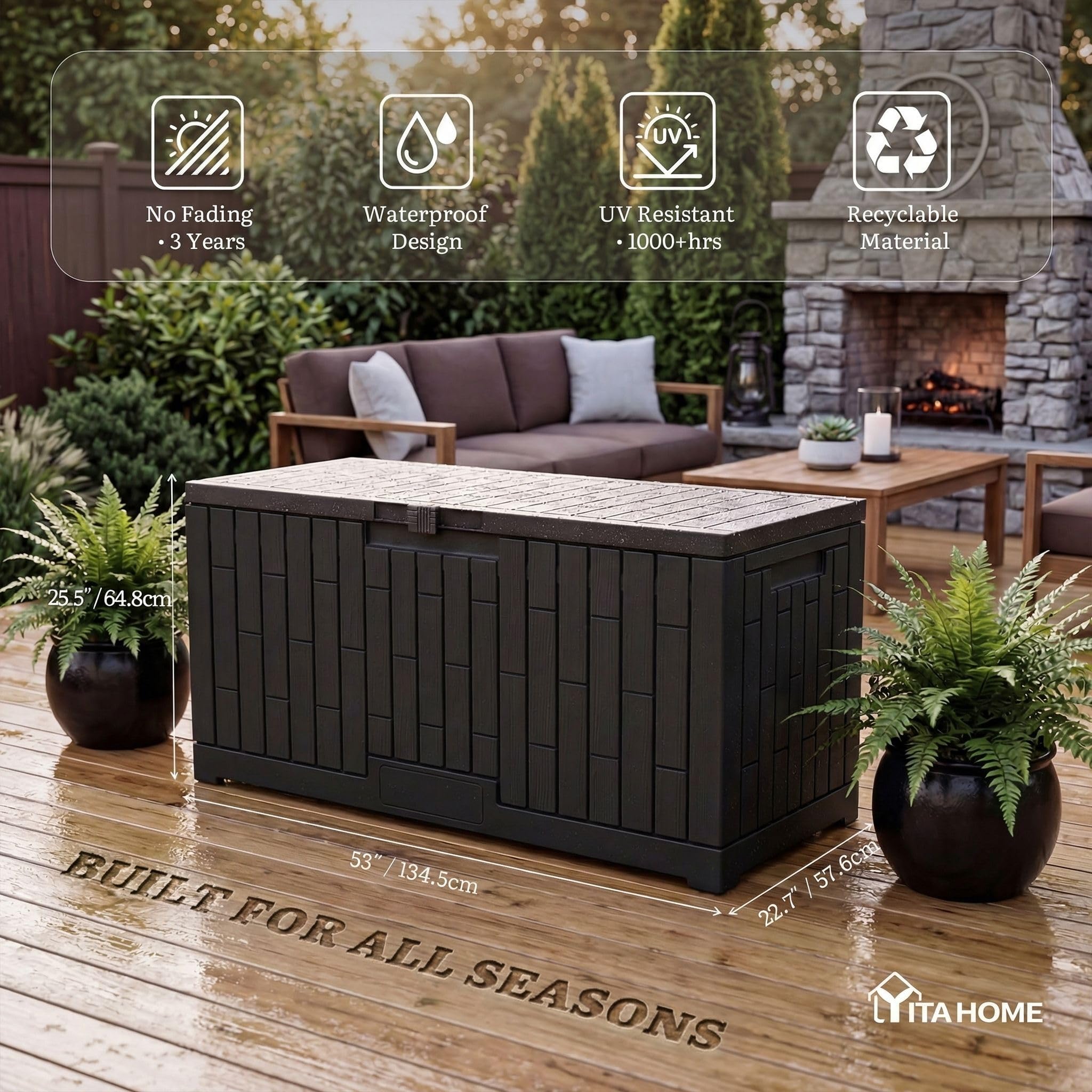 Amazon.com: YITAHOME Large Deck Box 120 Gallon Resin Outdoor