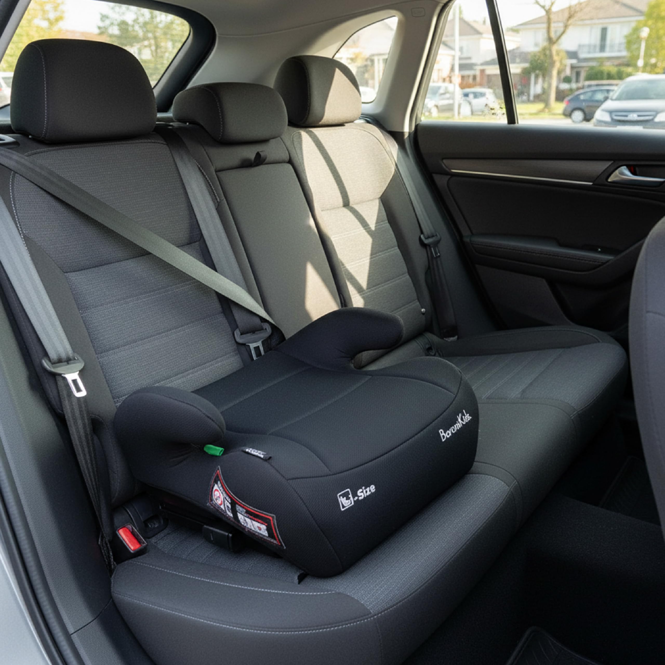 Rialzino Auto i-Size 125-150 cm, Seduta Imbottita con Rivestimento Removibile e Lavabile, Booster Auto Compatto 41x37x21 cm (Standard + Isofix)