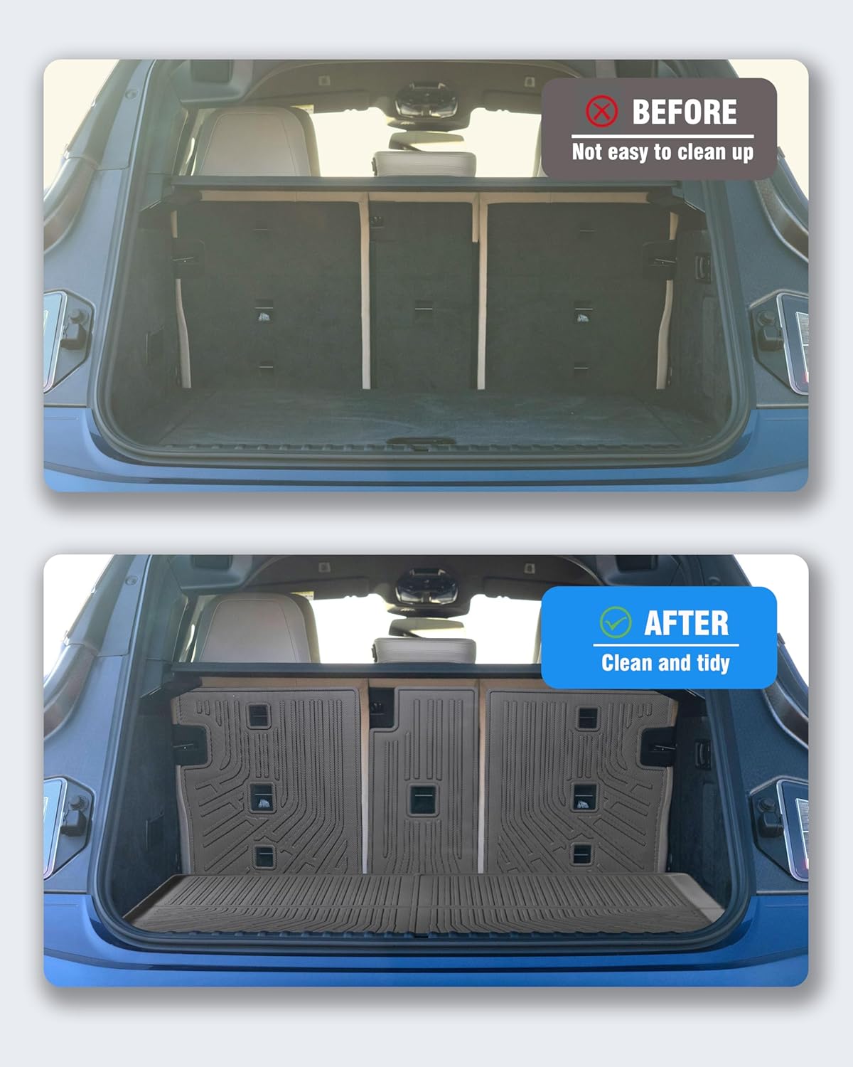 Cargo Liners Backrest Mat for BMW IX Accessories 2022-2025 with Hook&Loop Rear Trunk Mat Rear Seat Back Cover Protector All Weather Anti-Slip Split Dog Liner 4 PCS