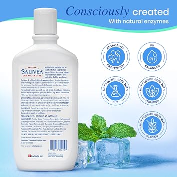 SALIVEA Dry Mouth Mouthwash Soothing Mint Flavor 16 oz Bottle Pack of 1