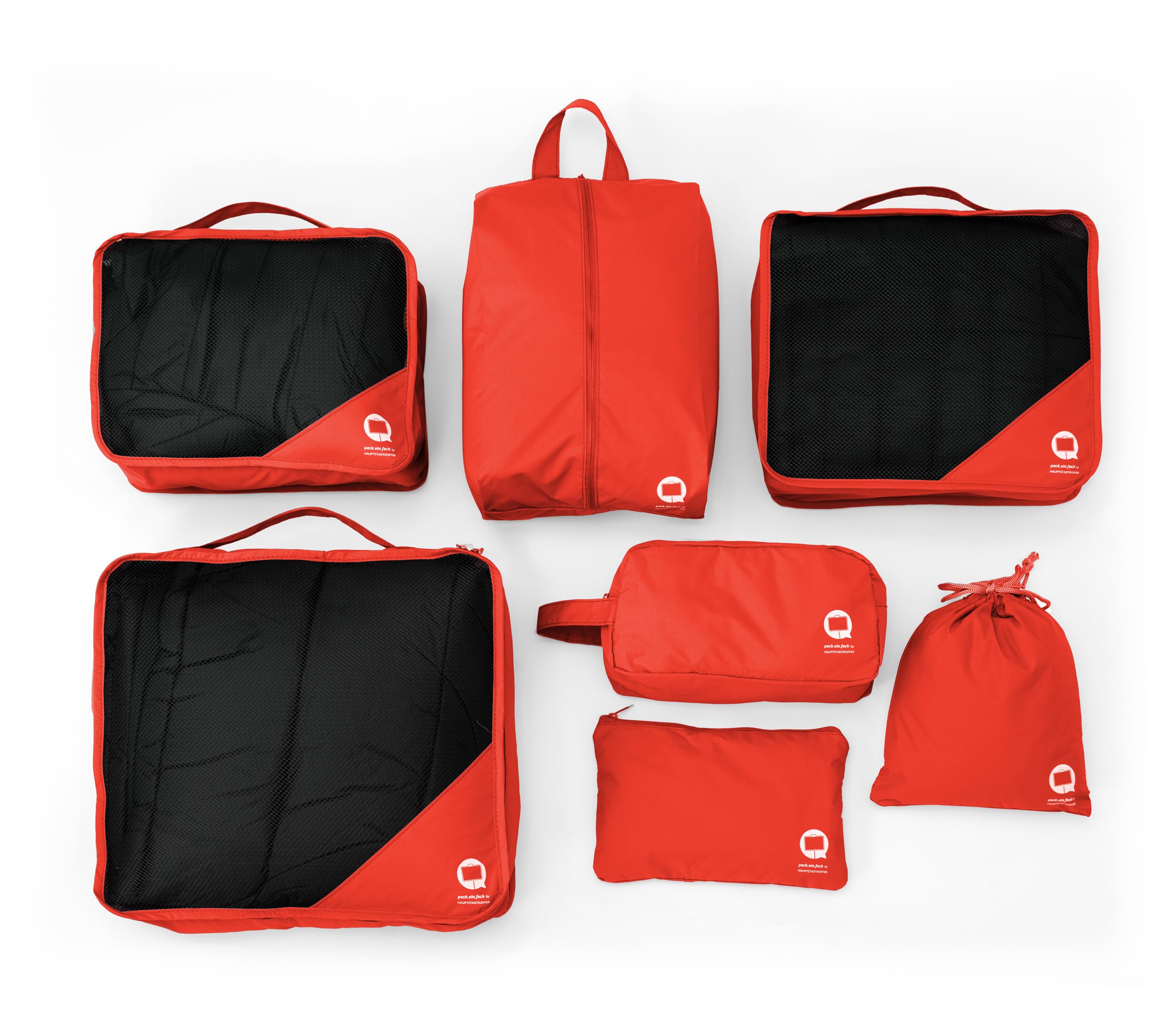 Hauptstadtkoffer - Packhilfe Organizer-Set 7 tlg. Koffer-Packtaschen RipStop wasserfest Suitcase Packing Bags for Travel Packwürfel Backpacking, Green