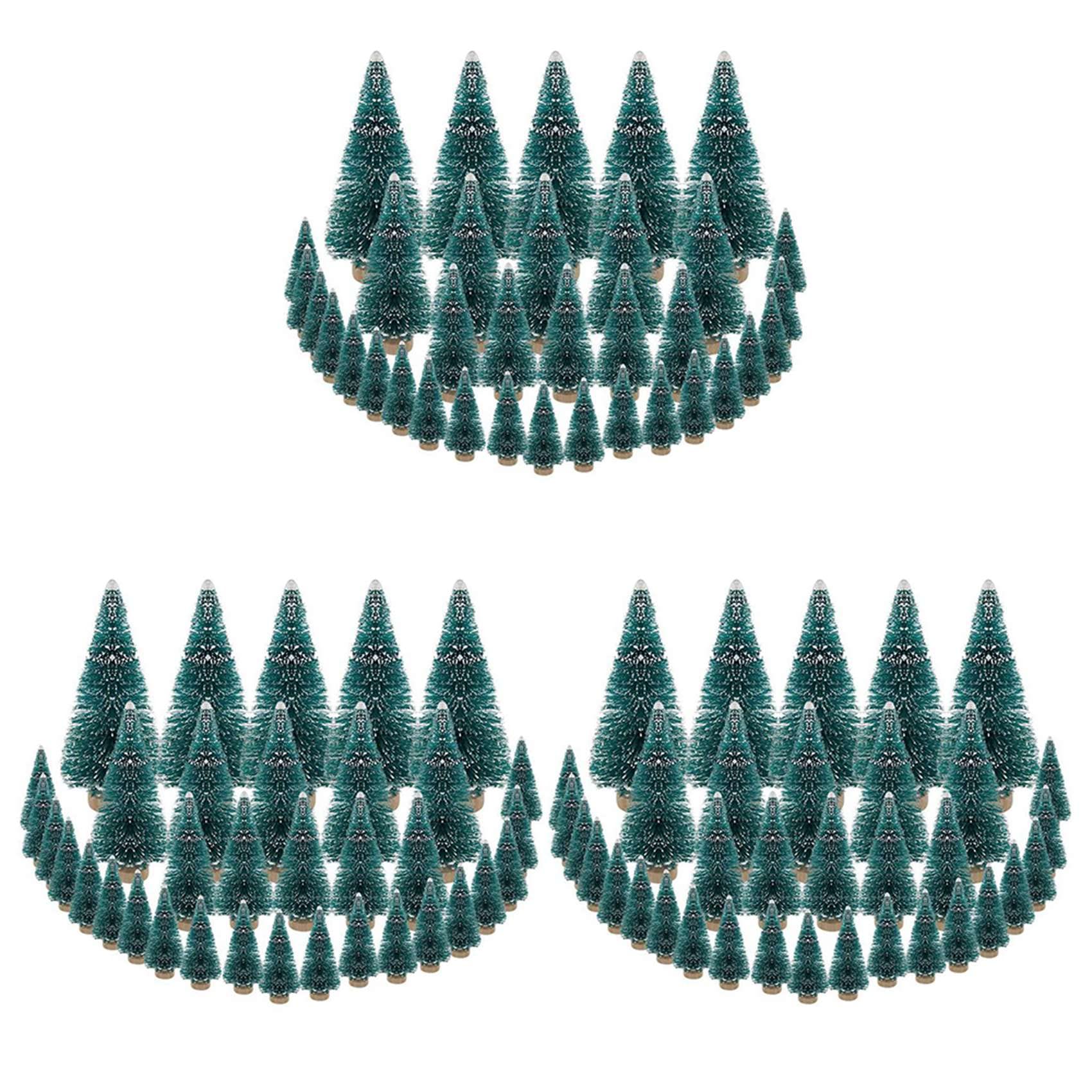 Hndhbfgrt 105 PCS Miniature Christmas Tree Artificial Snow Frost Trees Pine Trees for Christmas DIY Craft Party Decoration(4 Size)