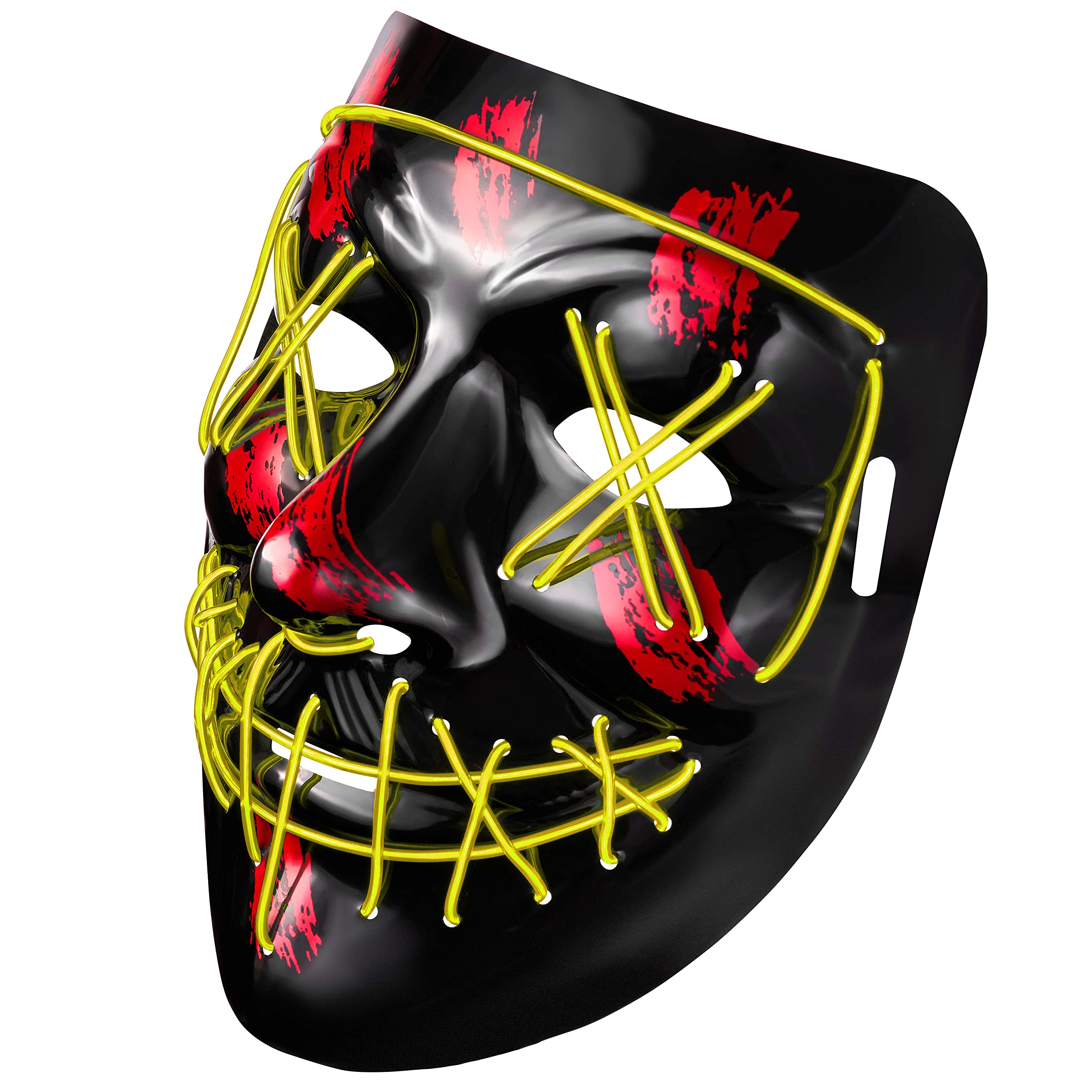 Balinco LED mask with 3 light modes - perfect for techno DJ, Yellow - Image 4