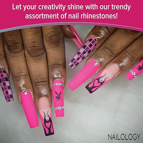 Miniatura 4 de Nail Art - Diamantes de imitación de uñas de Nailology, suministros de arte de uñas, joyas de decoración de uñas para arte de uñas 3D, accesorios de