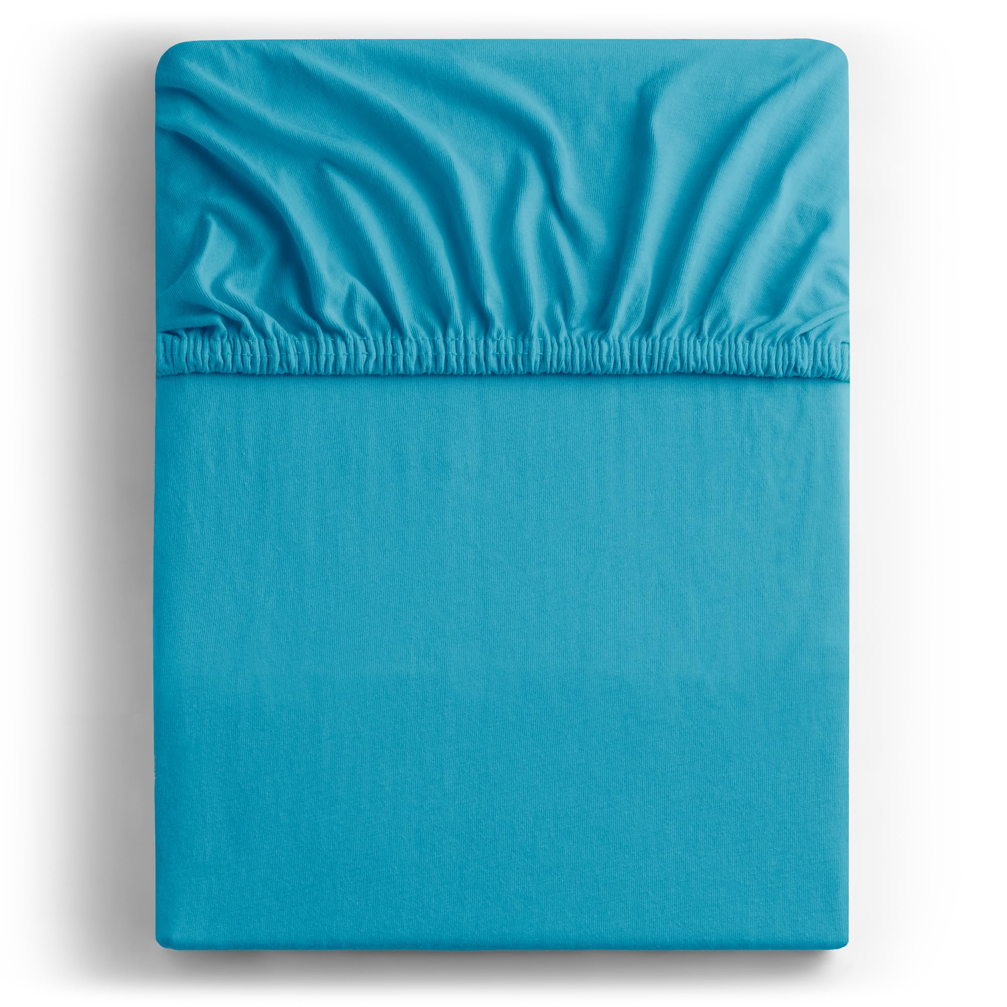 DecoKing Fitted Sheet Super Emperor 100% Combed Cotton Soft Jersey Bed Sheet 200x220-220x240 cm Zyan Amber - Image 2