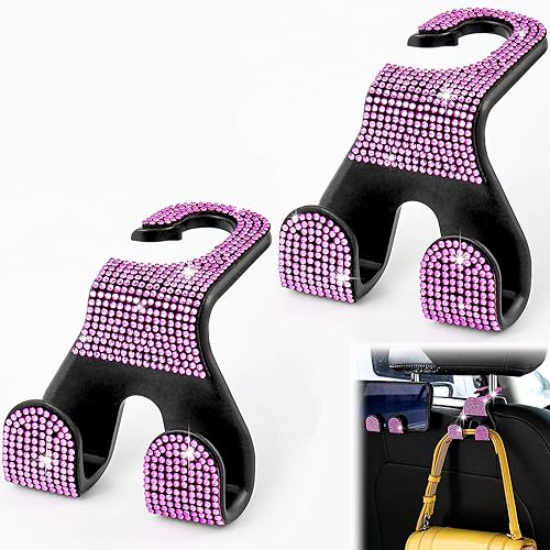 Miniatura 7 de MTGOCHA Ganchos para reposacabezas de automóvil, gancho para bolso de automóvil, ganchos mejorados 2 en 1 para asiento de automóvil, ganchos de