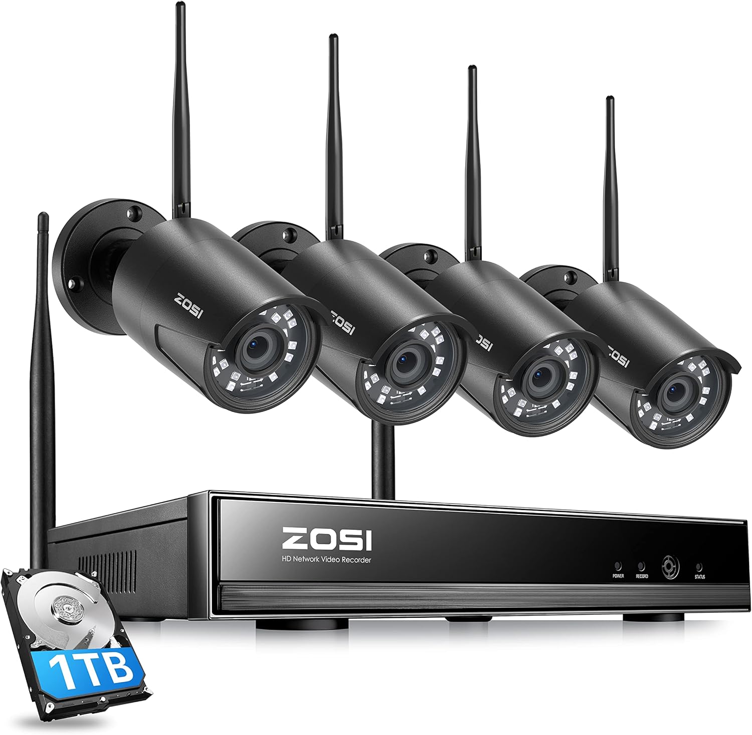 ZOSI Wireless Security Camera System, 2K H.265+ 8CH 3MP