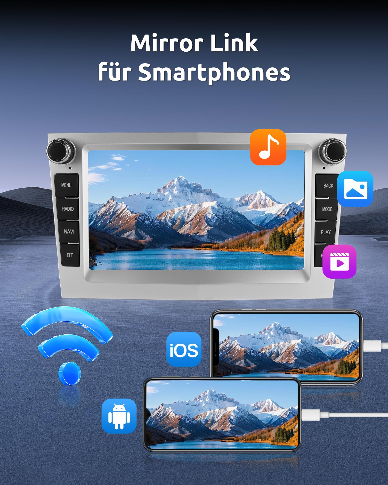 ESSGOO 4+64G Wireless Carplay und Android Auto Autoradio Für Vauxhall Opel Corsa C/D Zafira B Astra G/H Meriva Signum Combo, 7 Zoll Touchscreen Radio mit Bluetooth FM RDS GPS WiFi Silber