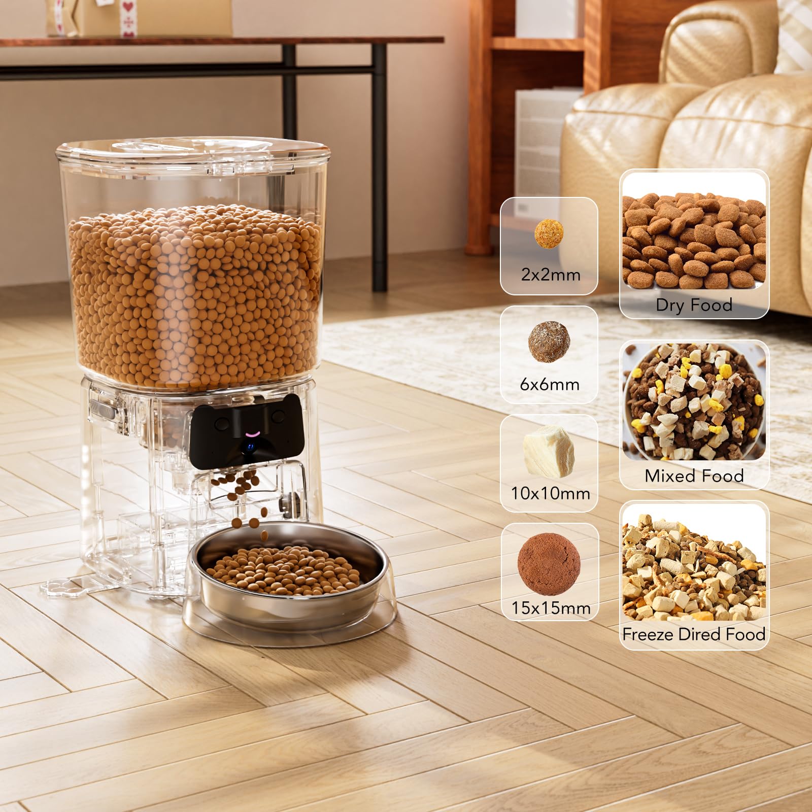 Automatic Cat Feeder with Camera, 4L WiFi Smart Pet Feeder with APP Control, 1080P HD Video, Night Vision,Voice Call, Motion Detection, Dual Power Supply, Stainless Steel Bowl,Supports 5GHz/2.4GHz - image 8