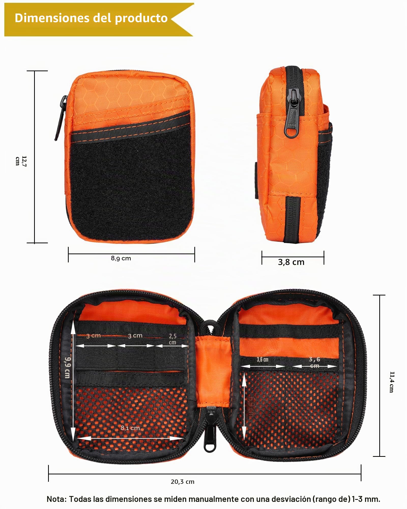 VIPERADE VE31 - Bolsa pequeña EDC, organizador de bolsillo EDC para hombres, bolsa organizadora pequeña EDC, organizador de bolsillo compacto para multiherramientas pequeñas