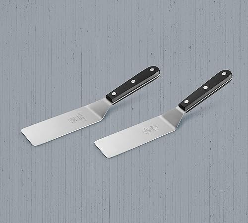 Miniatura 2 de DUE BUOI Juego de espátula estrecha súper resistente y espátula estrecha flexible - dimensión de la hoja 2" x 6" 1/3 - Bueno para hamburguesas
