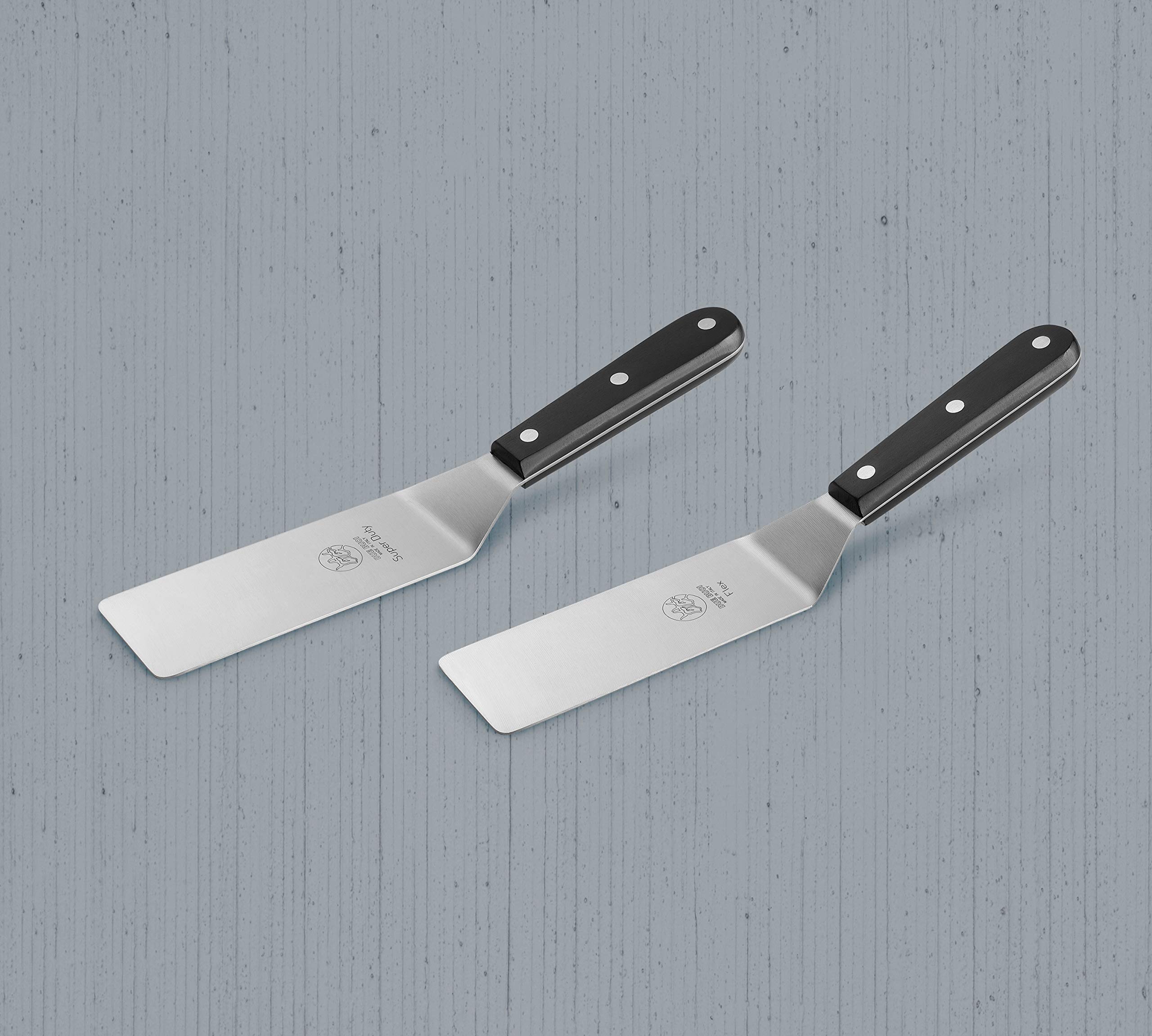 DUE BUOI Schmaler Pfannenwender und flexibler Pfannenwender – Klingenmaß 5,1 x 15,2 cm 1/3 – gut für Burger-Küchen-Grill, Grill, Gebäck, Antihaftbeschichtung, langlebig, ICQ-zertifiziert