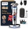 Philips Razor i9000 Prestige Ultra for Men Wet and Dry Shave Chrome Pressure and Motion Sensor 5+1 Beard Styler Nose Hair Trimmer Cleaning Station Charging Station and Travel Case (XP9404/38)