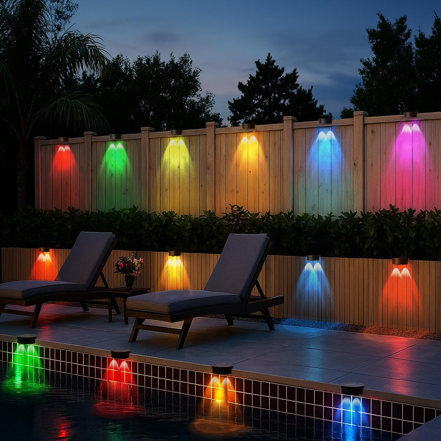 8 Pack Solar Pool Lights, Above Ground Pool Accessories | Wireless Waterproof Solar Power Poolside LED Lights for Swimming Pools Decoration