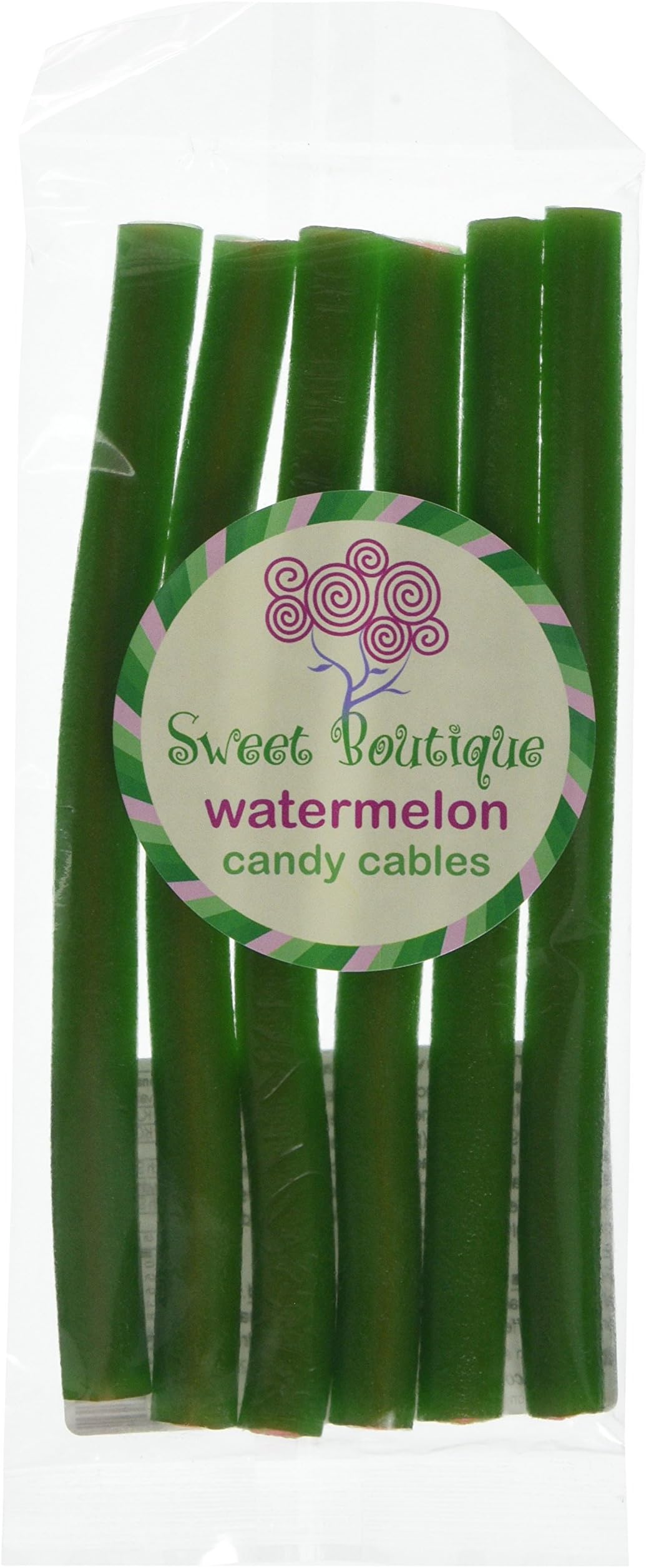 Sweet Boutique Soft and Chewy Watermelon Flavour Candy Cables Bag 100 g (Pack of 6)