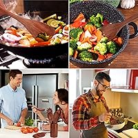 Vista 6 de Juego de utensilios de cocina, 16 piezas, cucharas de madera para cocinar, espátula antiadherente de teca natural con soporte para cuchara, agarre
