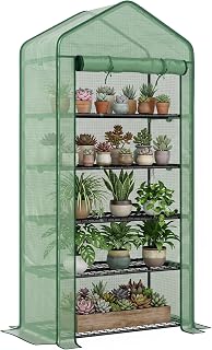 Outsunny 5 Tier Mini Greenhouse Small Portable 76" x 35.4" x 19.3" Green
