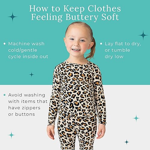 Miniatura 7 de Posh Peanut Conjunto de pijama - Pijama de dos piezas para niñas - Ropa de dormir para niñas pequeñas - Bambú de viscosa suave - Fácil cuidado