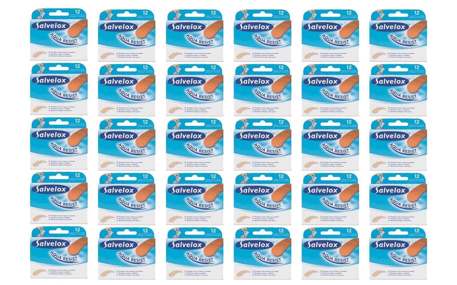 Salvelox - Tiritas Aqua Resist, 12 unidades, tamaño mediano, 36 unidades