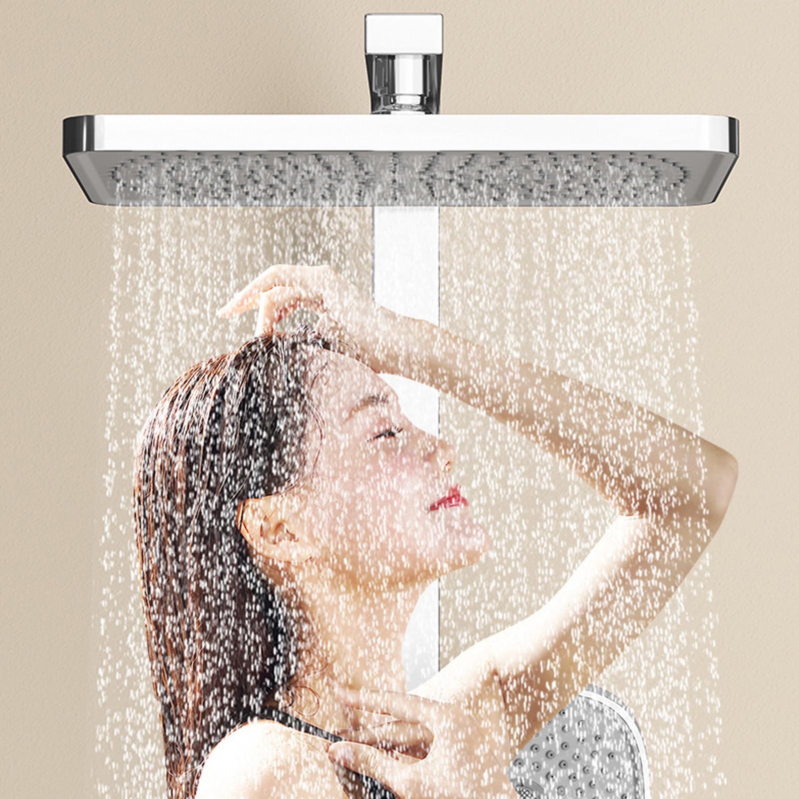 Sistema Doccia termostatico, Set Rubinetto per Bagno con Display Digitale, Kit di Accessori a 4 funzioni con soffione a Pioggia, spruzzatore per Bidet Portatile