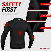 Vista 5 de J.A.G. Camisa de malla para motocicleta para hombre con armaduras acolchadas protectoras con certificación CE Camisa de motociclista para todas