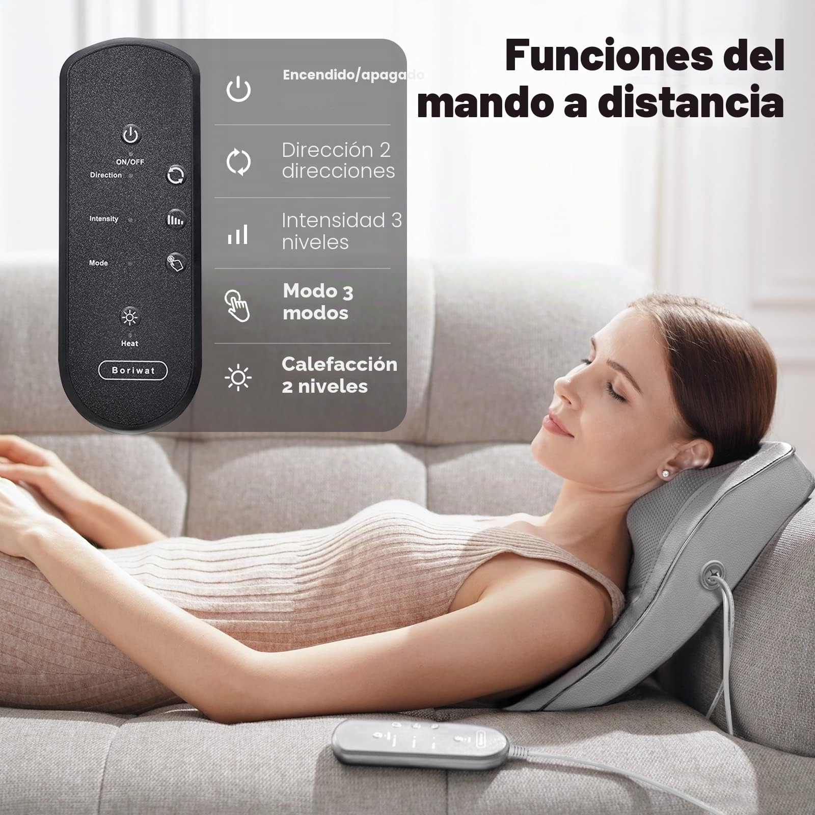 Masajeador Cervical y Espalda con Calor, 3D Shiatsu Amasamiento Masaje, Cervical que Alivio del Dolor Cuello Hombro Espalda Piernas, Regalos Originales Hombres Mujer Madre Papa Amigos