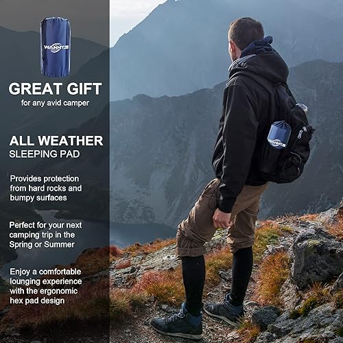 Miniatura 7 de Almohadilla de dormir inflable ultraligera para campamento, 75 x 25 pulgadas, bomba integrada, lo último para campamento, senderismo, Airpad, bolsa