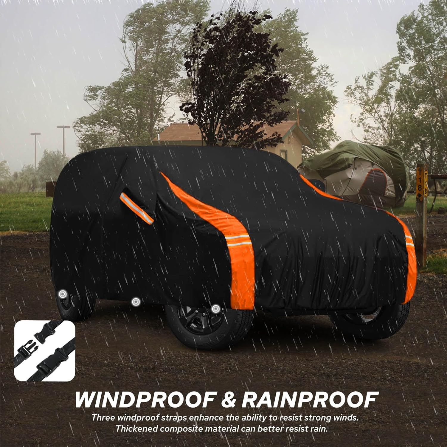 10-Layer Compatible with Jeep Cover Waterproof 4 Door All Weather for Automobiles, Soft Cotton Lining Outdoor Full Covers with Door Zipper, Universal Fit for Wrangler CJ YJ TJ JK JL